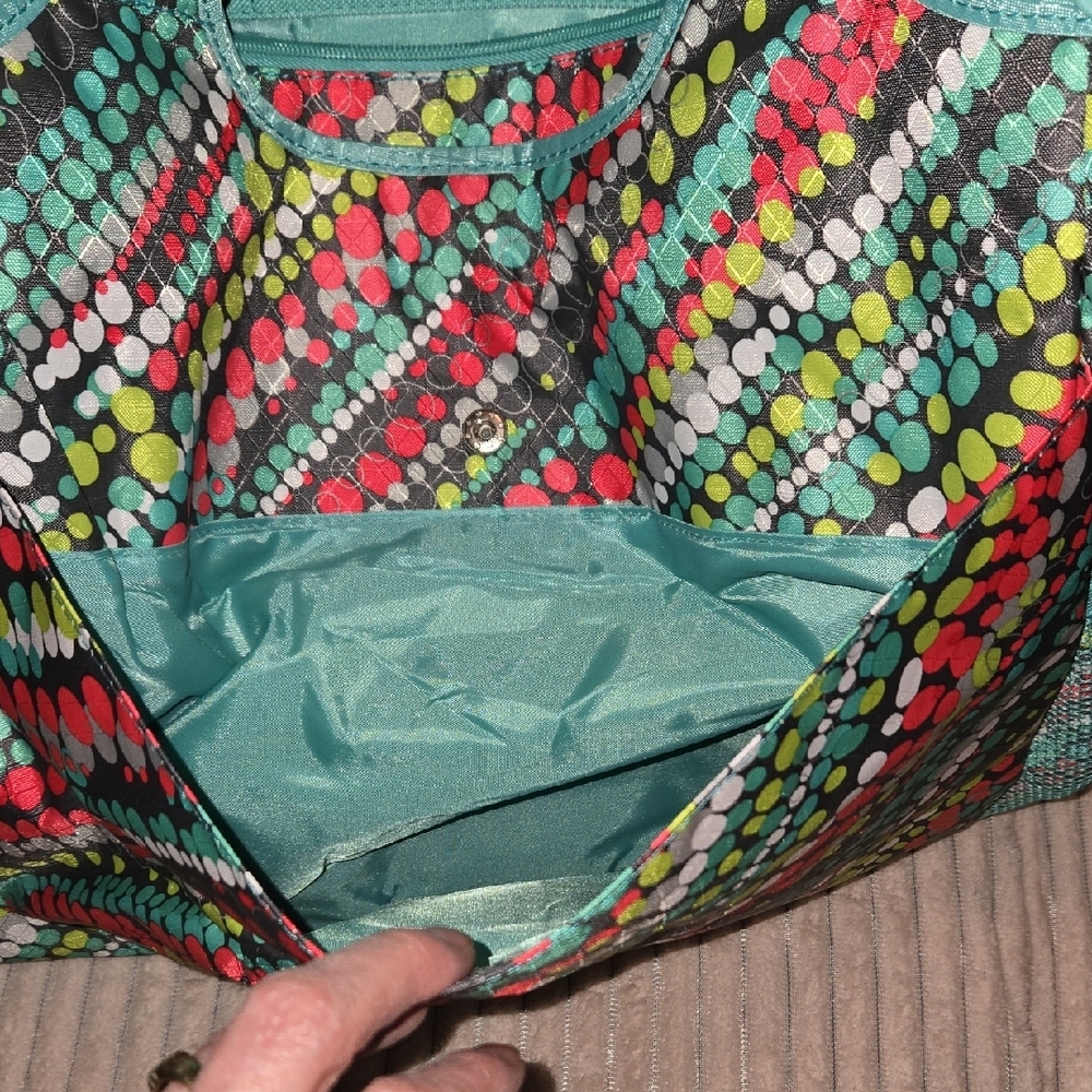 Thirty-One Colorful Dot Stripe Tote - Picture 5 of 12